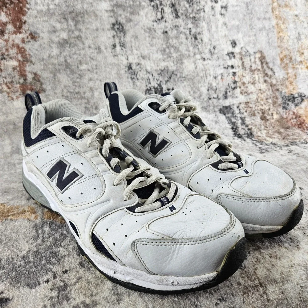New Balance 622 Cross Training Shoes Mens 12 4E Wide White Blue Leather MX622WN
